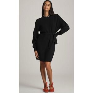 Anthropologie Maeve Small Long Sleeve‎ Mock  Neck Tie Waist Mini Knit Dress